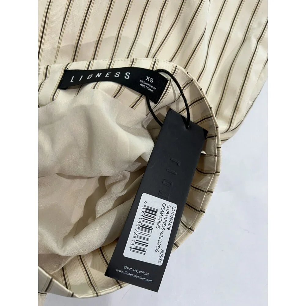Lioness Club Lioness Mini Dress in Cream Stripe - Picture 5 of 5